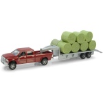 ERTL Dodge Pickup with Diecast Trailer and Bales, 1:64-Scale ZFN14855